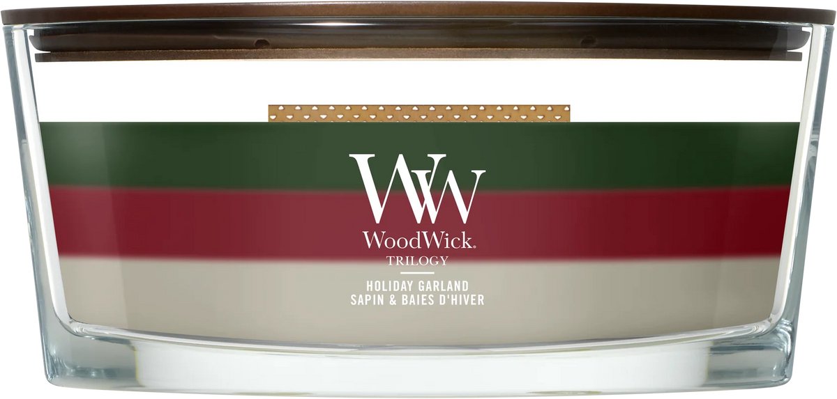 WoodWick Trilogy Holiday Garland Ellipse Geurkaars - 50 branduren Meerkleurig
