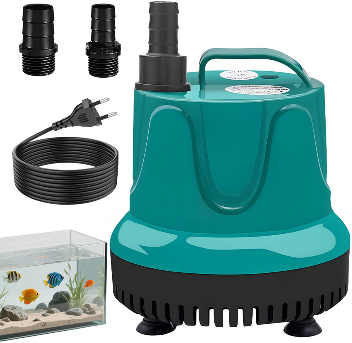 25W Stille Dompelpomp - Aquariumpomp - Mini Waterpomp - Fonteinpomp - 220V - Geluidsarm - Waterdicht & Corrosievast - 12,5x10x12,5 cm - 1,5 m Kabel - Watercirculatiepomp - Voor Aquarium & Vijver & Fontein