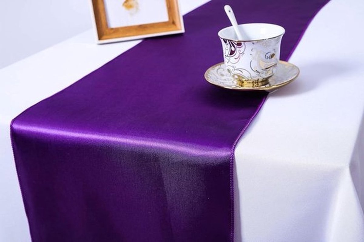 -Tafelhoezen - Feestdecoratie - Satijn - Pak van 10 - Rechthoekig - 30 x 30 cm - Bruiloftsdecoratie - Luxe - Geschikt voor alle feesten - Paars