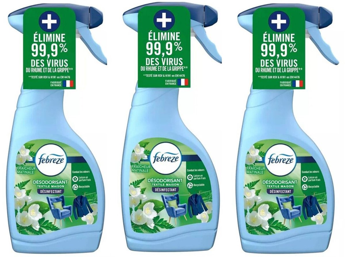 Febreze Textielverfrisser Morning Freshness - 3 x 500 ml - Textiel Verfrisser - Textiel Spray - Anti Bacterieel