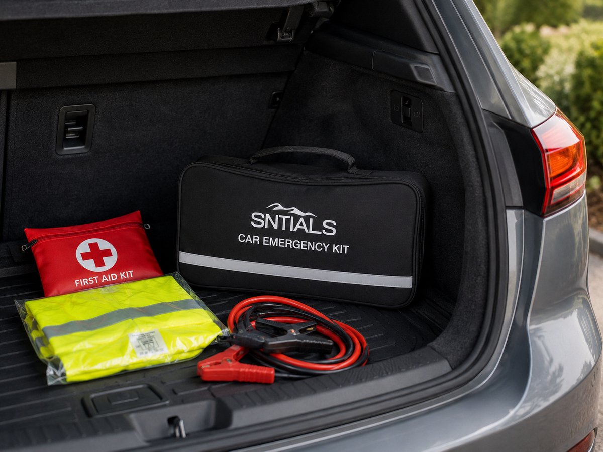 SNTIALS - Nood Kit- Noodpakket - Auto kit - Problemen Auto - Compleet - Betrouwbaar - Startkabel/Gevaren Driehoek/ Hesje - EHBO – foto 3