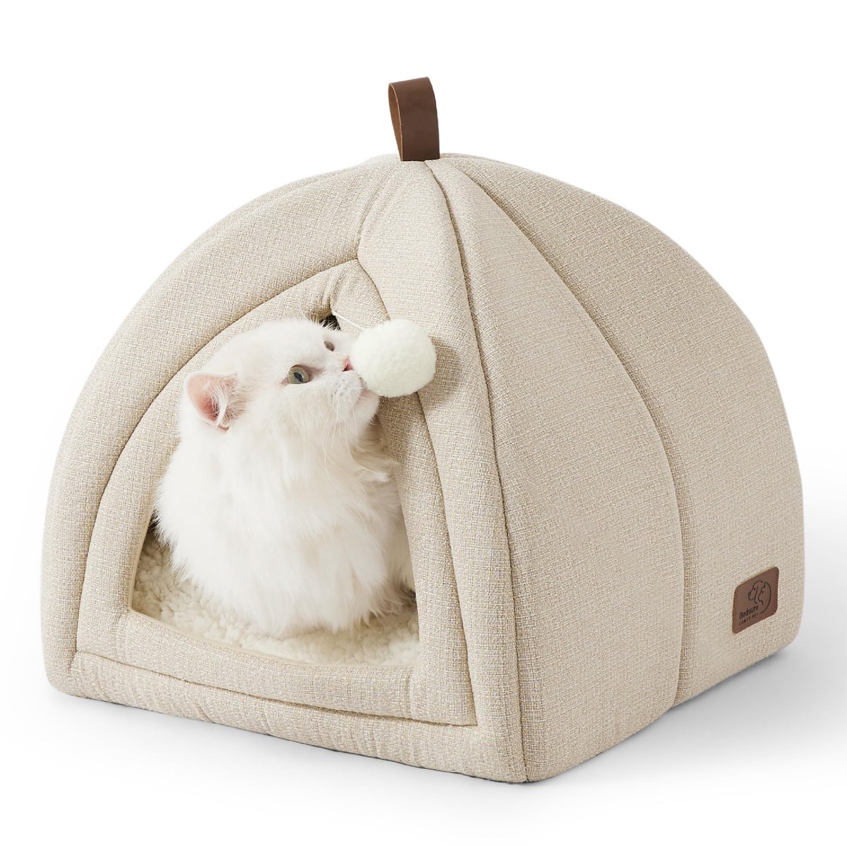 Famanu – Kattenhol iglo kattenmand met uitneembaar wasbaar kussen, 40 x 40 cm