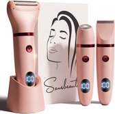 3-in-1 Ladyshave met Display - Gezicht - Oksels - Benen - Bikinilijn - Sansbeauté® - Scheerapparaat Vrouw - Ontharingsapparaa - Gezichtsontharing Dames - Trimmer Vrouw Intiem - Ladyshaves Bikini - USB Oplaadbaar