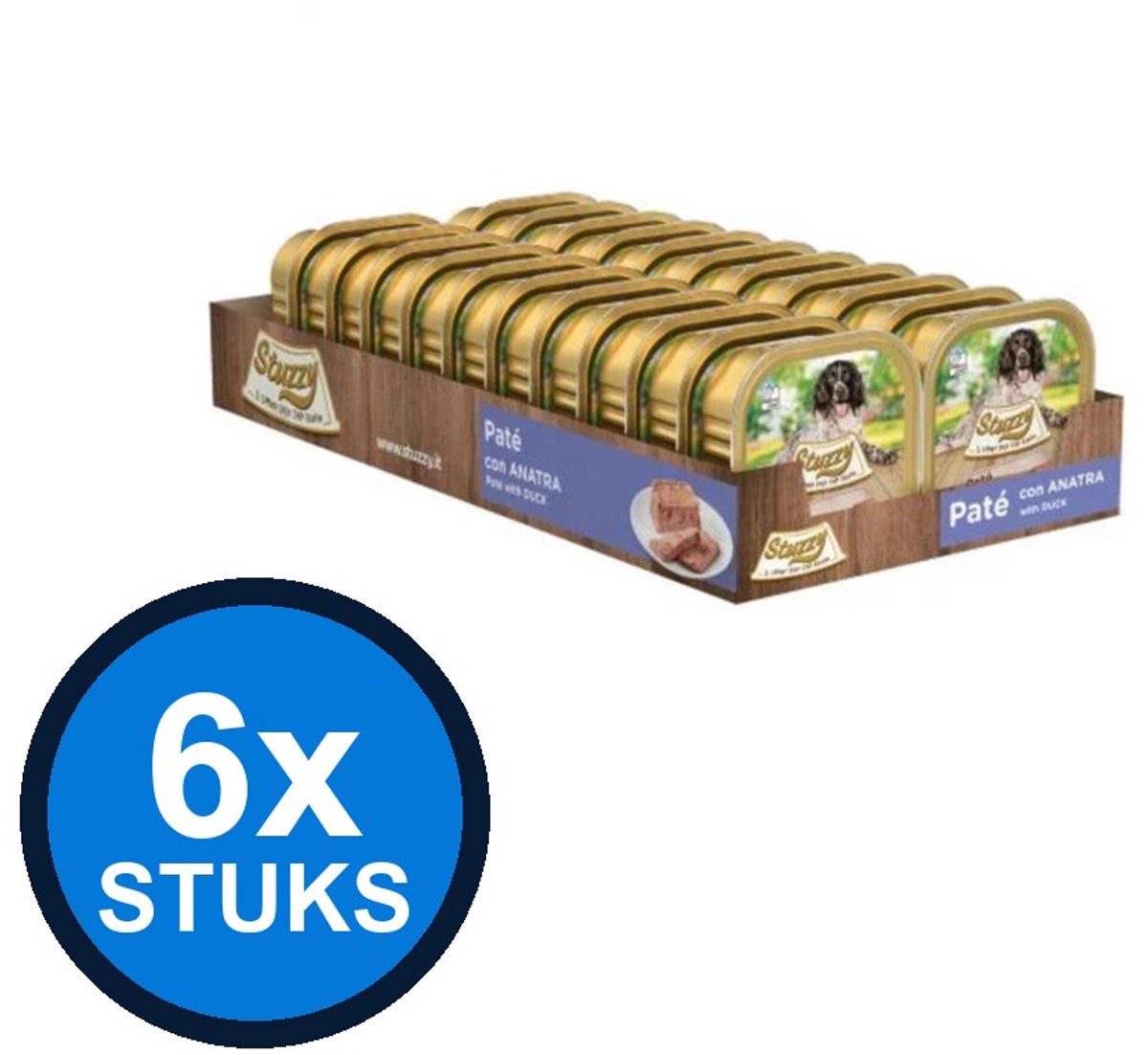6x Stuzzy - Hond Paté Eend - Hondenvoer Natvoer - 150g