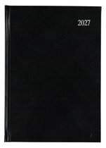 MGPcards - Bureau-agenda 2027 - H46 - formaat A4 - week - 7 dagen 2 pagina - Nederlandstalig - Made in Italy - Harde omslag - 21 x 30 cm - Zwart