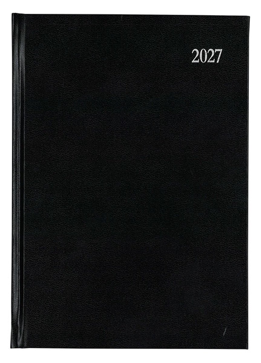 MGPcards - Bureau-agenda 2027 - H46 - formaat A4 - week - 7 dagen 2 pagina - Nederlandstalig - Made in Italy - Harde omslag - 21 x 30 cm - Zwart