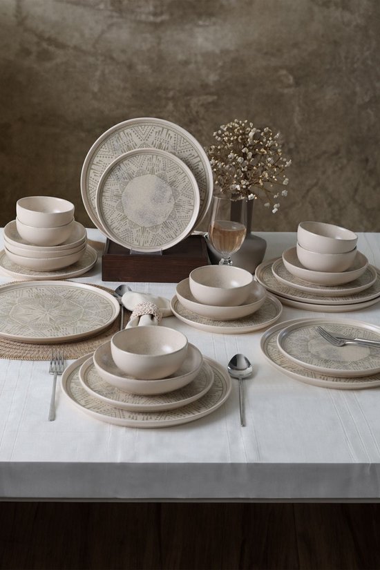 Keramika Serviesset - Groundlace - 24 delig - 6 persoons - Stoneware — afbeelding 4