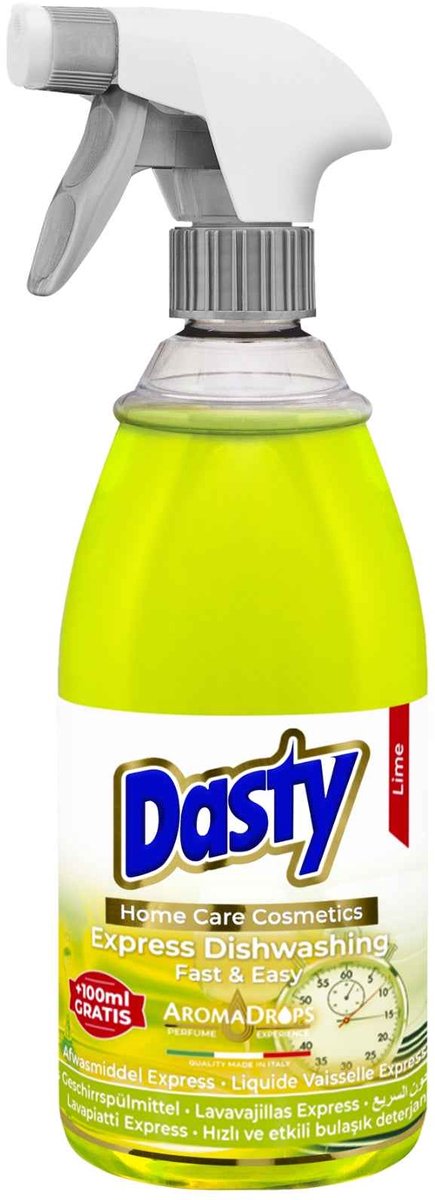 Dasty Express Afwasmiddel Limoen 700 ml – Zelfschuimende Ontvetter voor Handafwas