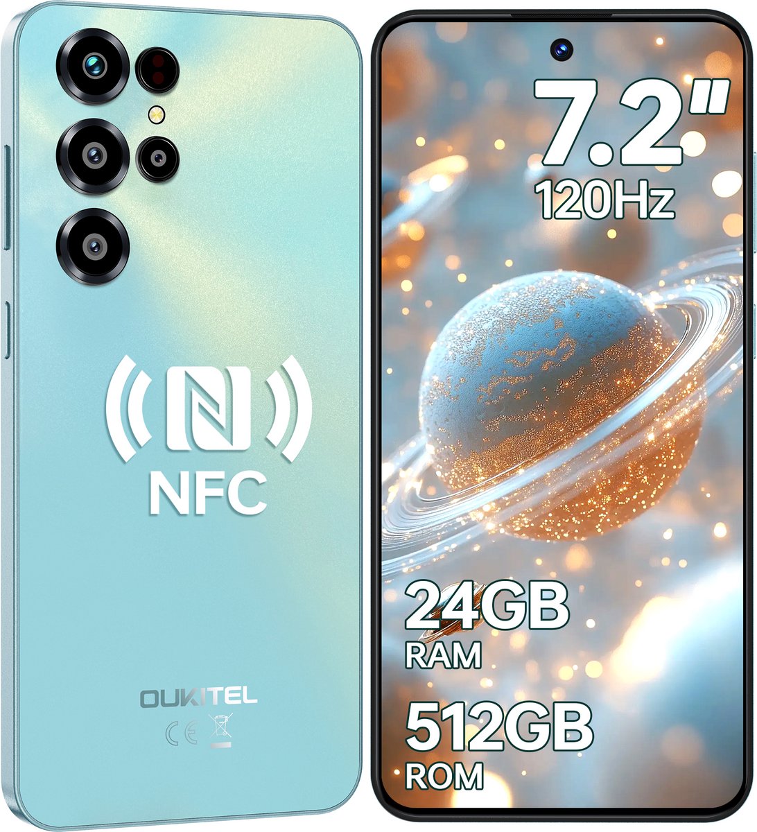 OUKITEL C68 Smartphone 4G-7.2 inch HD-120HZ-24GB RAM-512GB ROM-64MP camera-Android 15-NFC