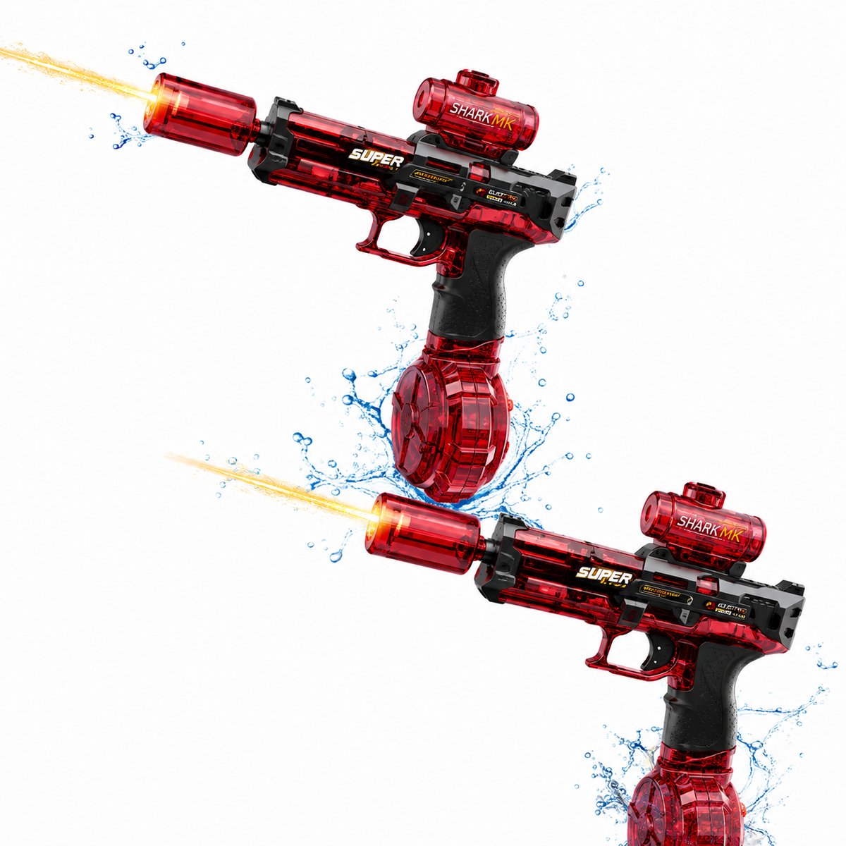 Elektrisch Waterpistool - Set van 2 - Automatisch - Oplaadbaar Waterpistool - 5-7 Meter Bereik - 150 ml - Zomerspeelgoed - Watergevecht - Strandspeelgoed - Tuinspeelgoed - Waterbattle