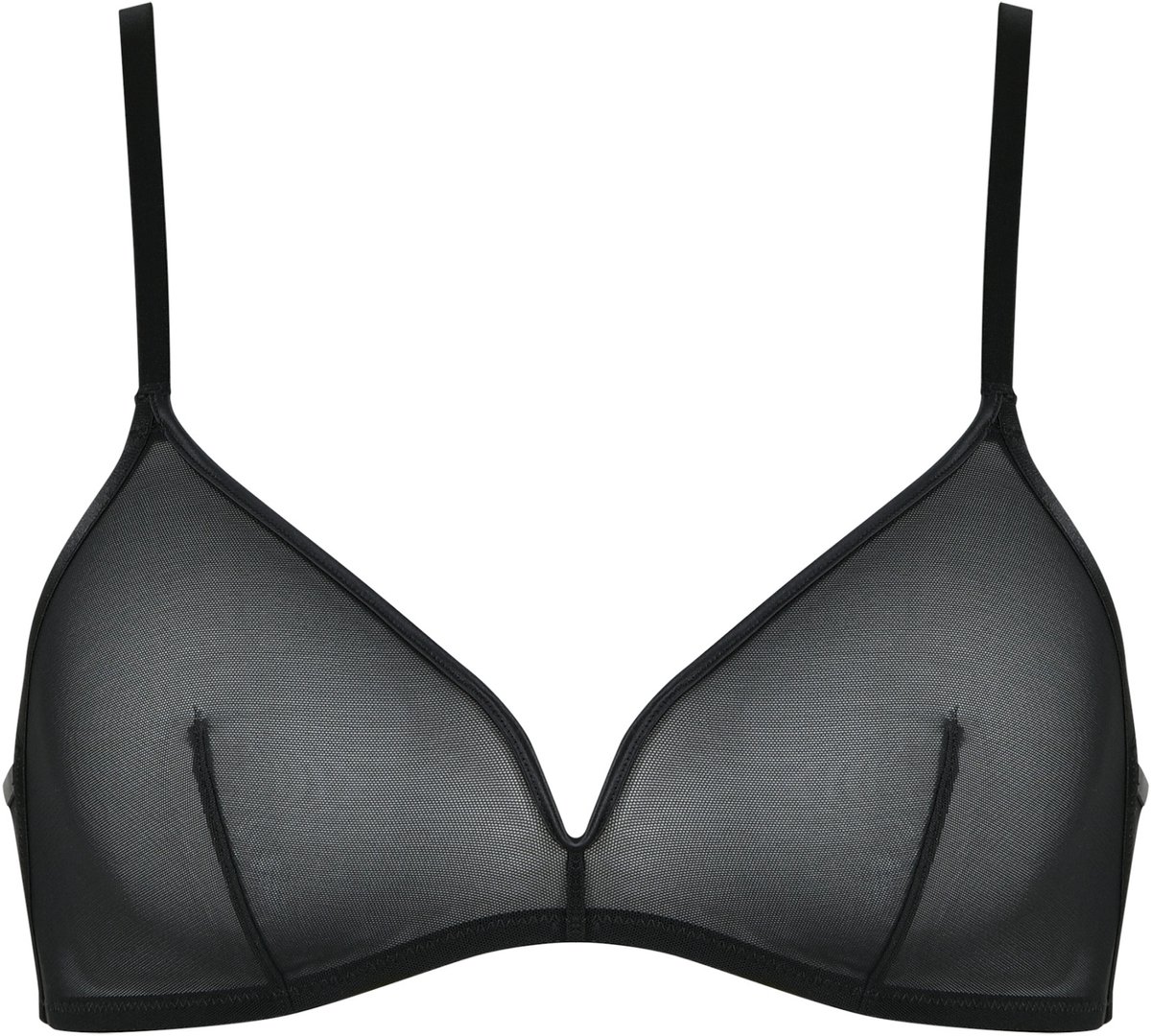 Naturana - Sheer mesh triangle bh - Zwart - 5695 - 90A