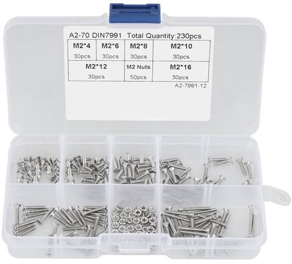 230 stuks Roestvrijstalen Schroeven en Moeren Kit