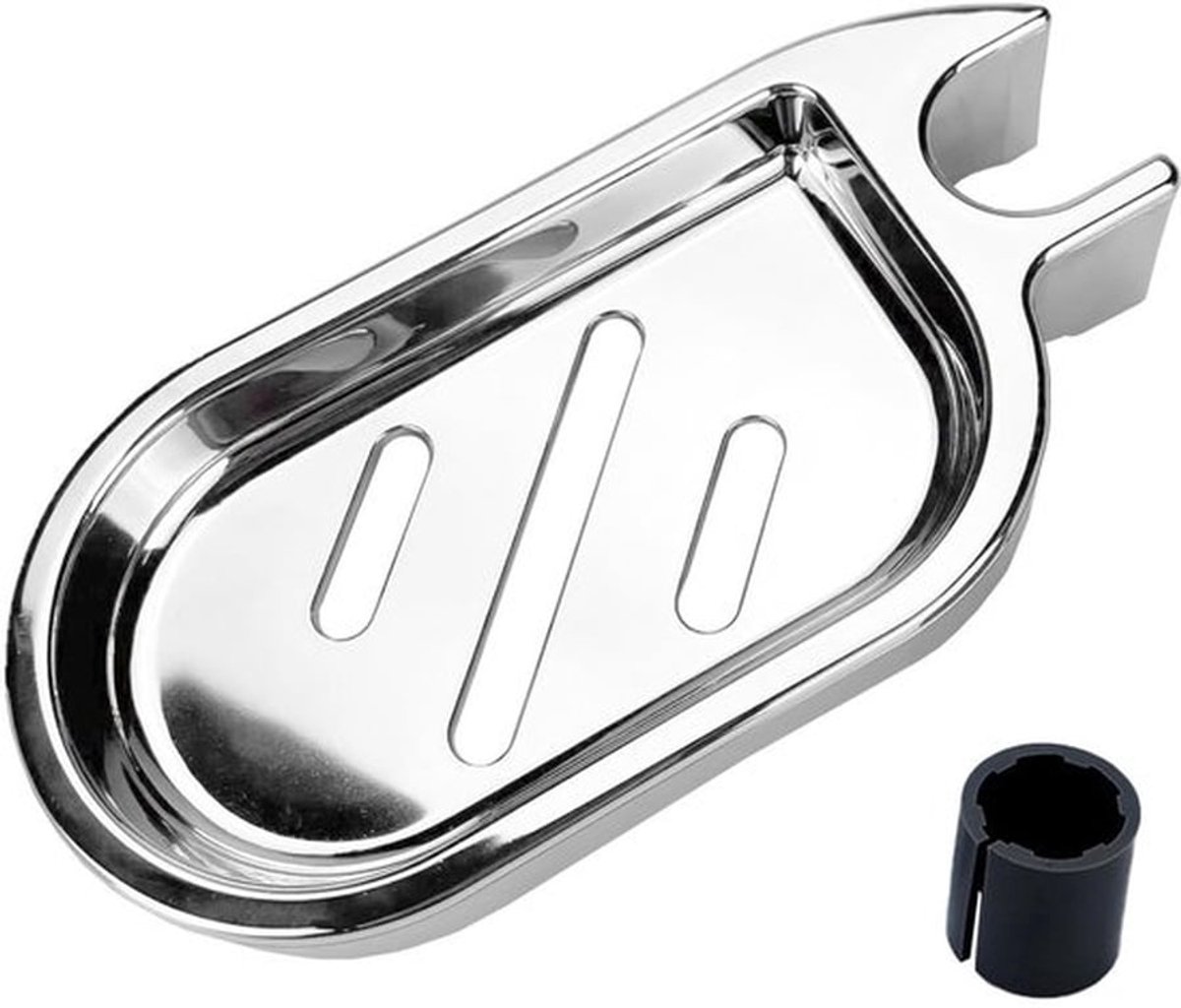 Zeephouder Douche - Duurzaam ABS - Geschikt voor Douchestang 22 mm - Eenvoudige Installatie - Modern Design - Afmetingen 84 x 166 mm - Zeepdispenser