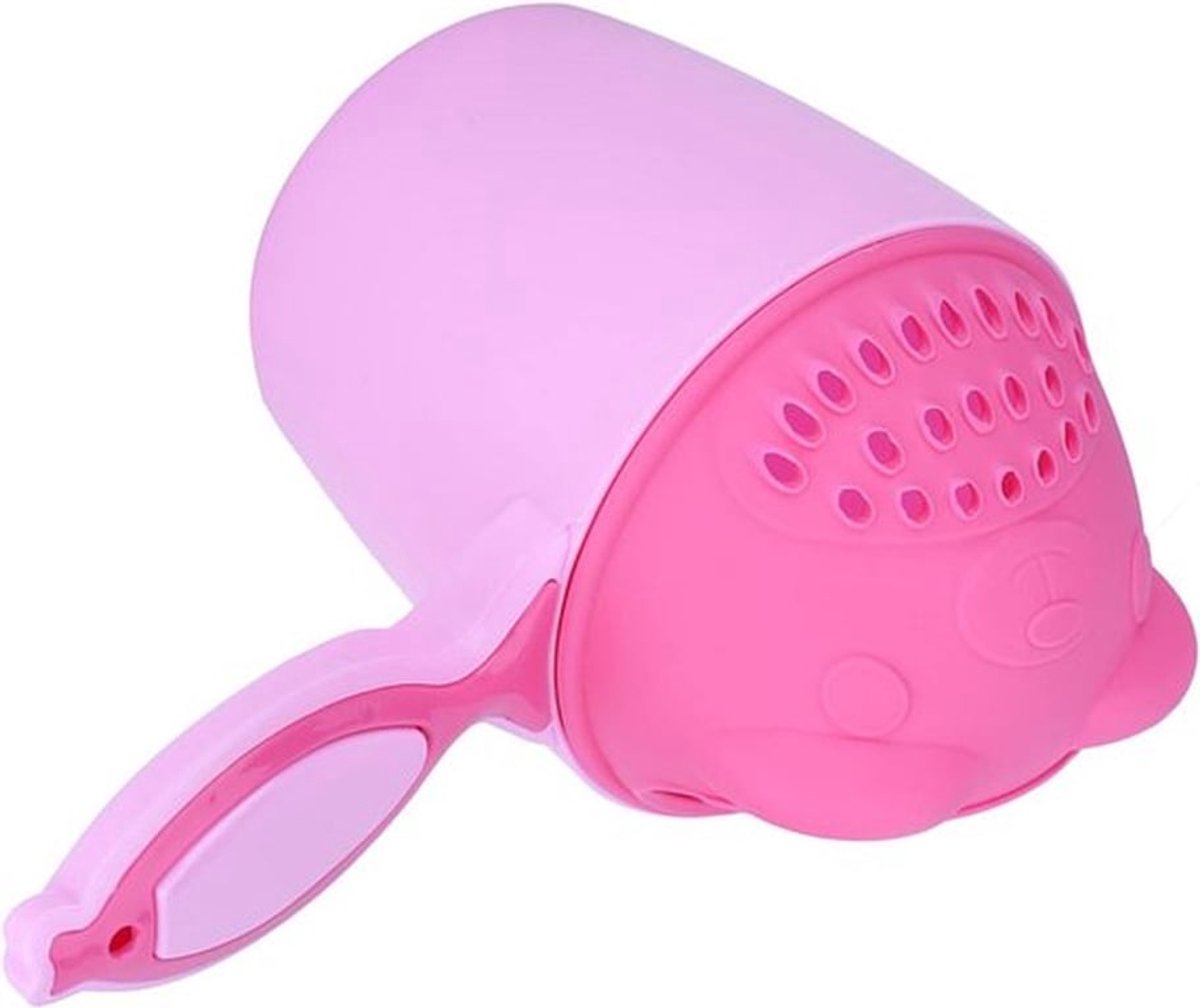 Badspoelbeker voor baby's - Schattige kinderwasbeker voor het spoelen van haar tijdens het badderen - Oogbescherming - Groen en Roze