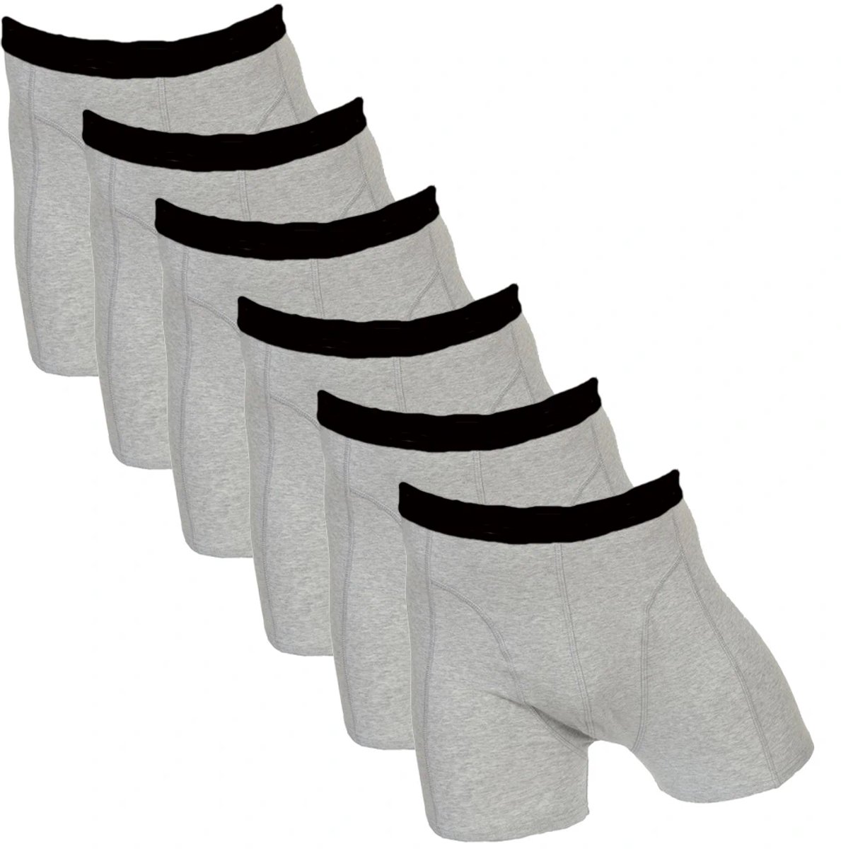 Fun2wear heren boxershorts - elastisch katoen - 6-pack - maat M - grijs mêlee