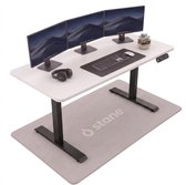 Stane Zit Sta Bureau Elektrisch Verstelbaar - Kabelgoot - 140 x 80 cm - Wit Blad, Zwart Frame