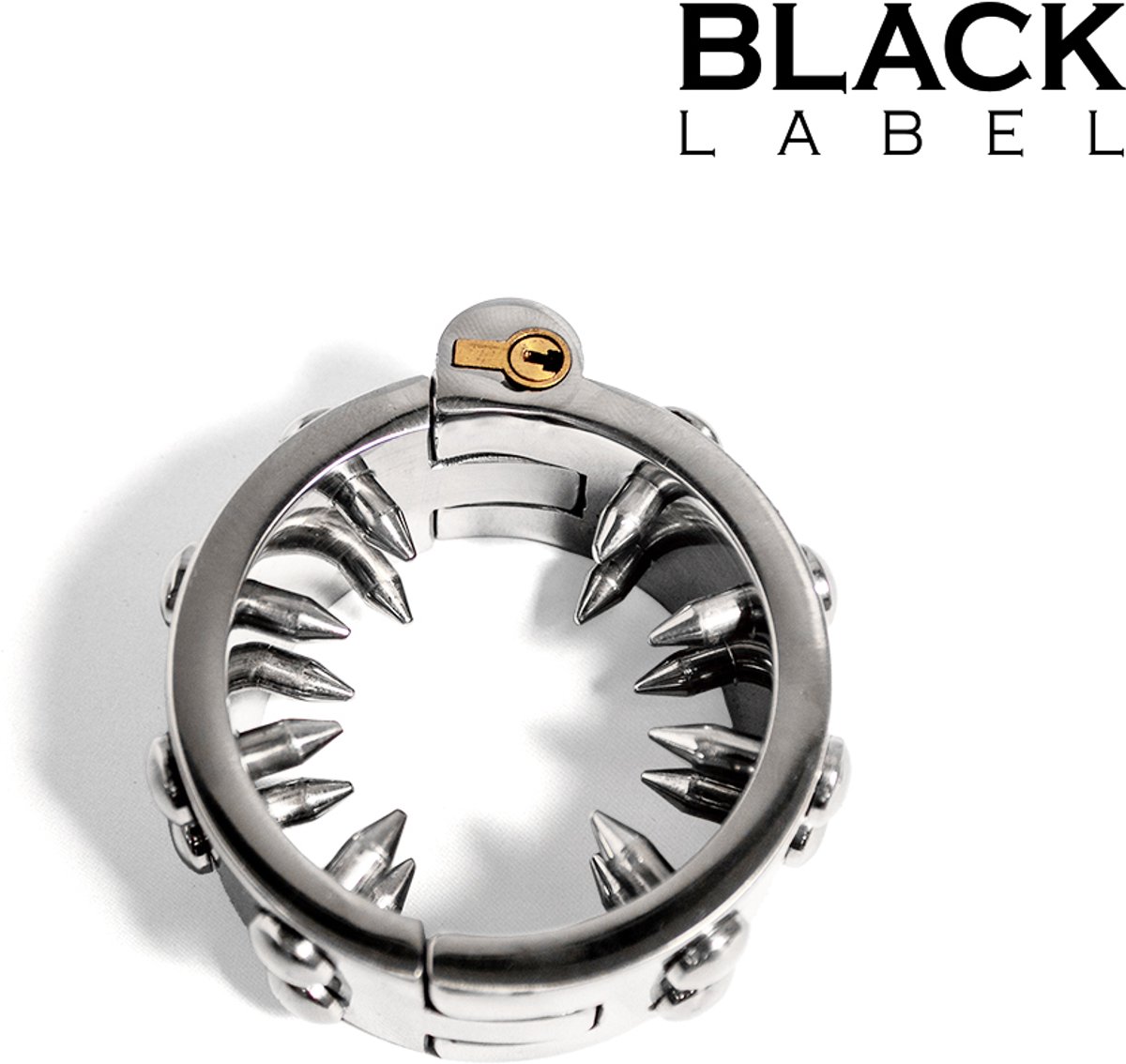 Black Label - Spiked Ballstretcher - Stealth lock - RVS