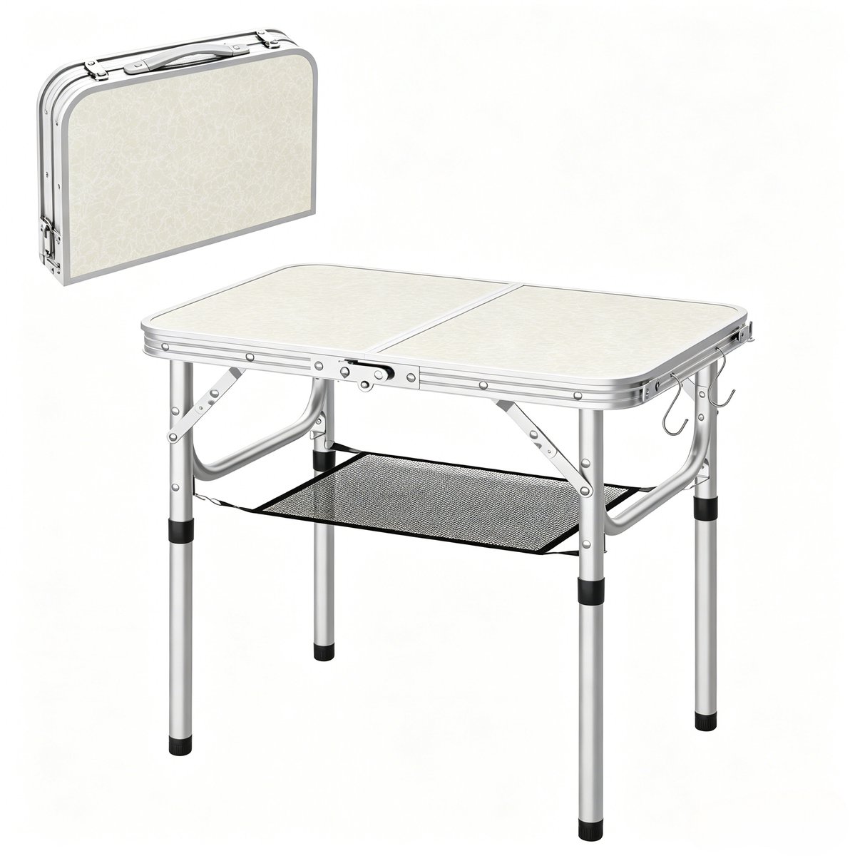Hoogteverstelbare tafel - opvouwbare campingtafel - MDF bureaublad - aluminium houder