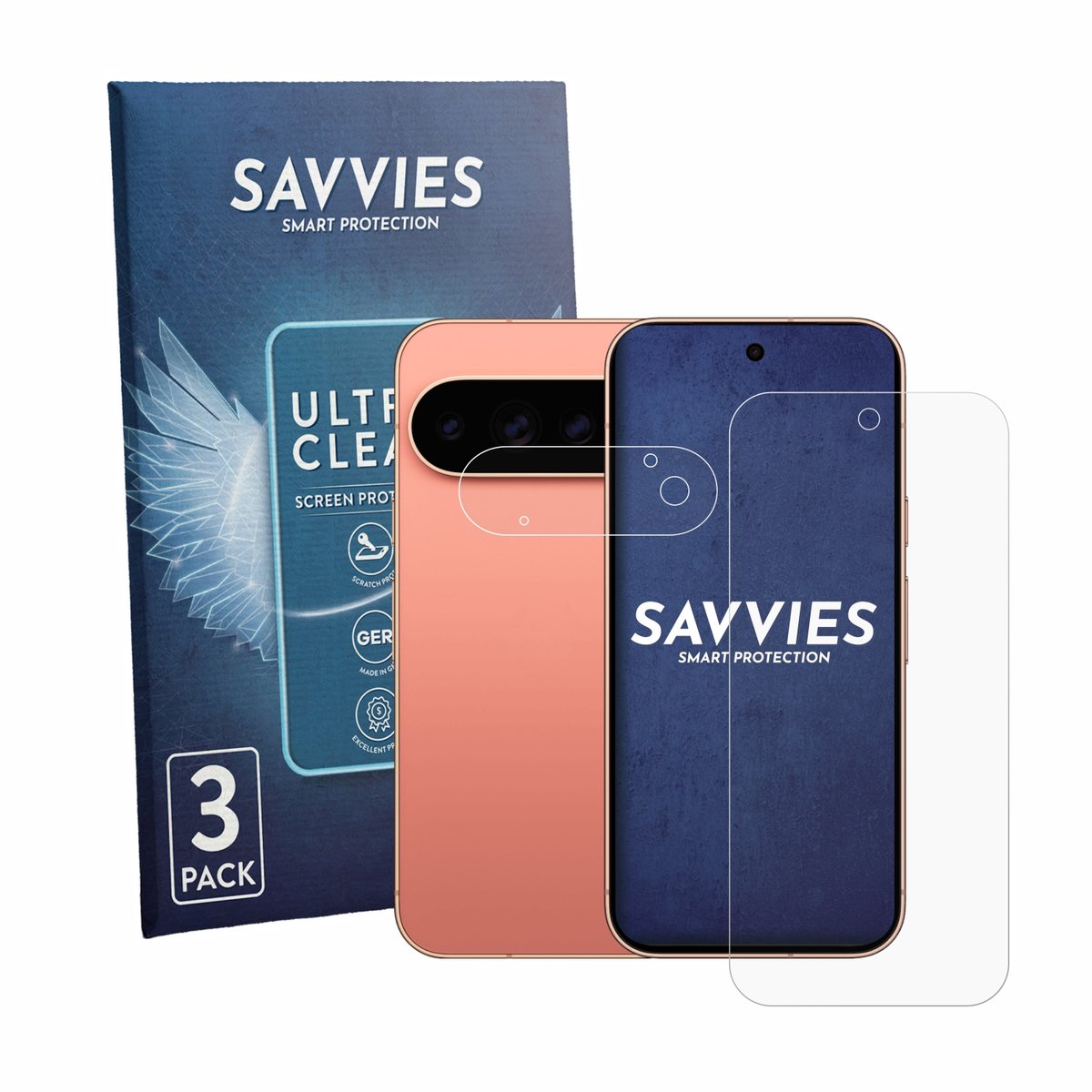 Savvies - Screenprotector voor Google Pixel 11 Pro (Voor+Camera) - Folie Beschermfolie transparant 6 Stuks
