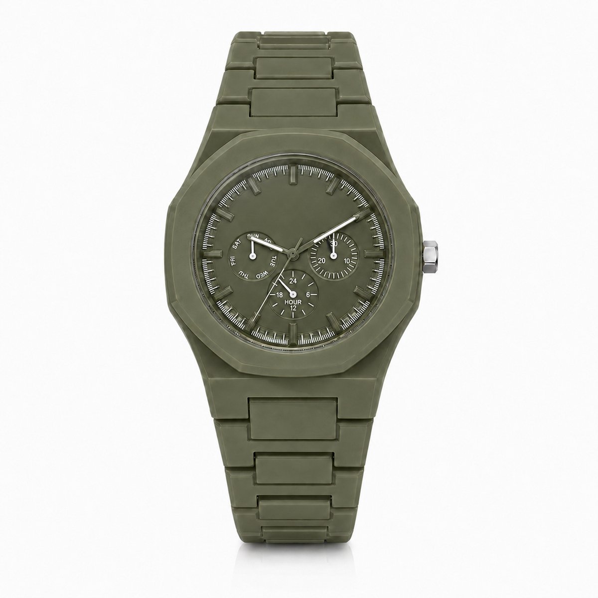 Windsor Groen Kunststof Horloge met Multifunctionele Wijzerplaat