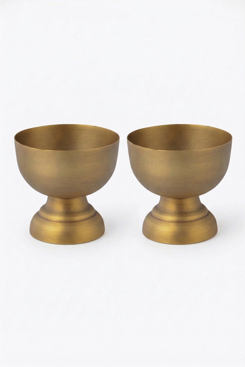 vtwonen - Coupes - Goud - Metaal - Set van 2 - 7 cm