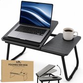Boncy® Luxe Bedtafel - Verstelbare Laptoptafel Incl. Bekerhouder - Schoottafel - Bank Tafeltje Inklapbaar - Ontbijttafeltje voor op Bed - Ontbijttafel Verstelbaar