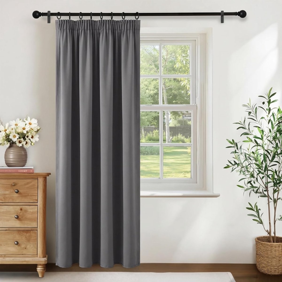 Verduisteringsgordijn - Grijs - 140 x 240 cm - Warmte-isolerend en Geluidsreducerend - Voor Woonkamer en Slaapkamer