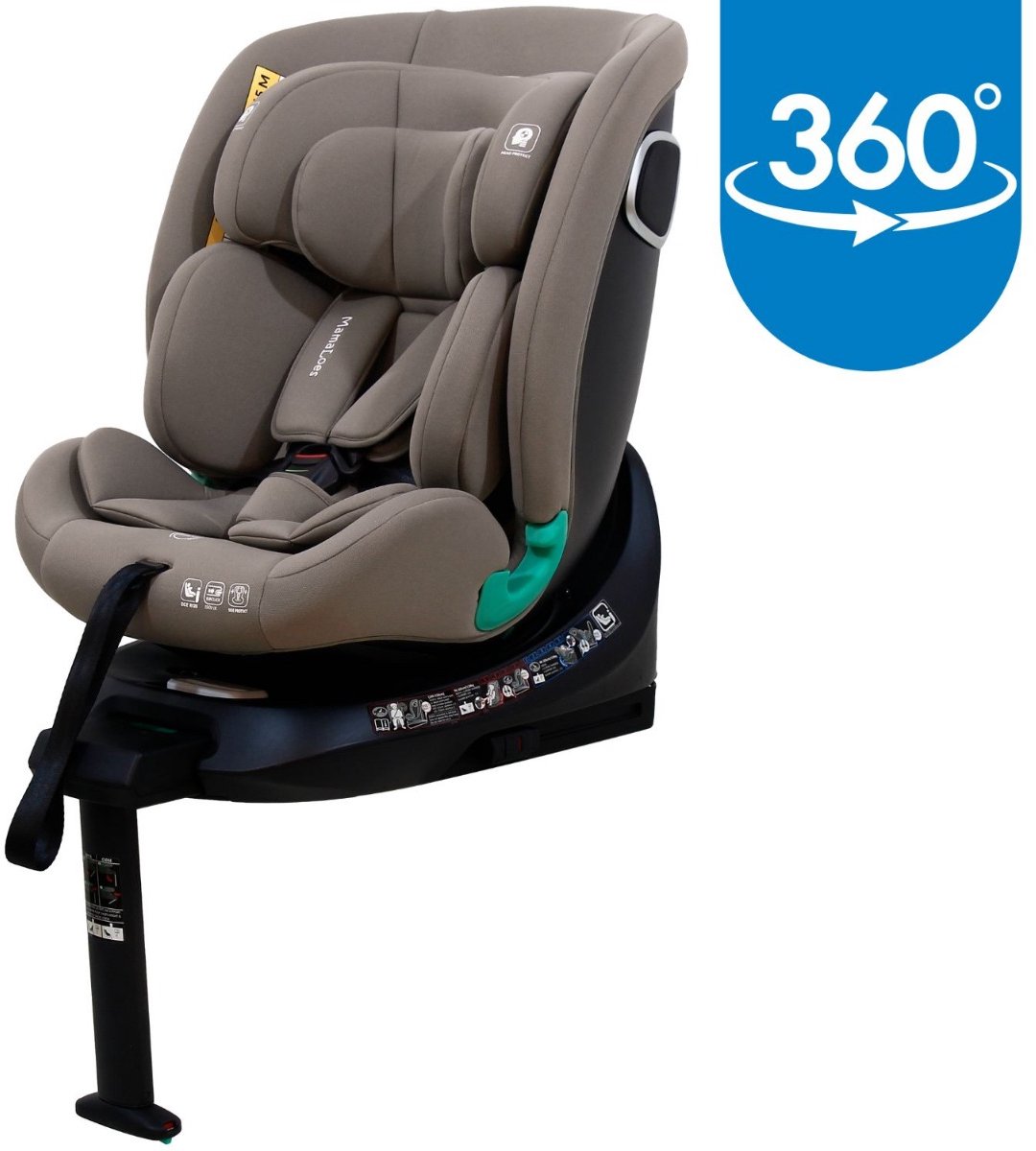 MamaLoes Demian Taupe 40-150 cm 360° i-Size Autostoel