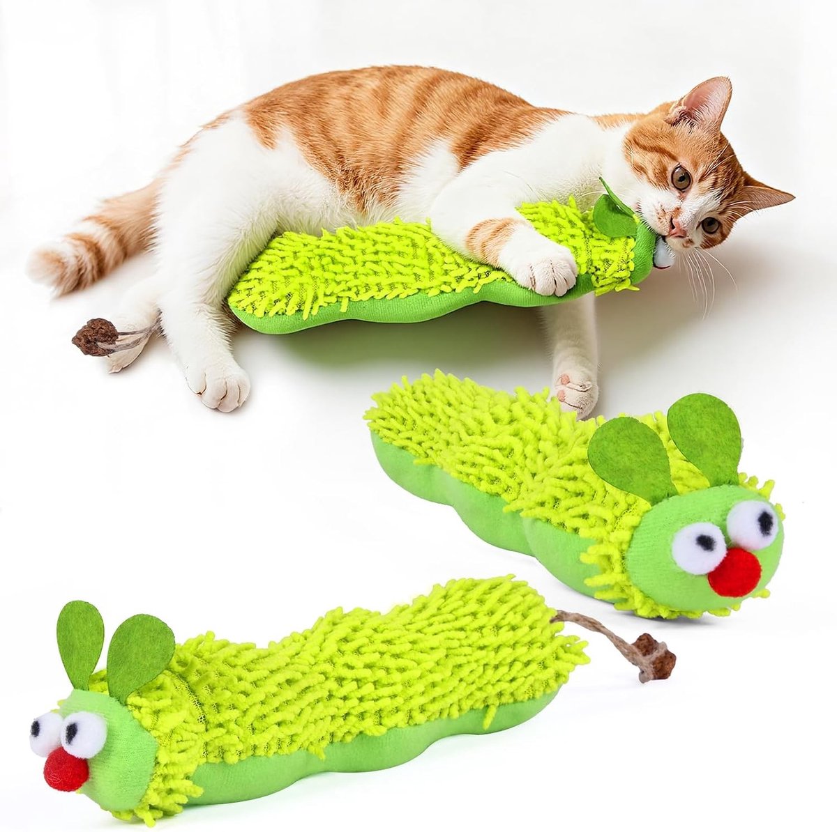 Voerpuzzel voor kat - 2 stuks - 23 x 4,5 x 3,5 cm - Pluche kattenkruid speelgoed - Voor kattenactiviteit en tandverzorging