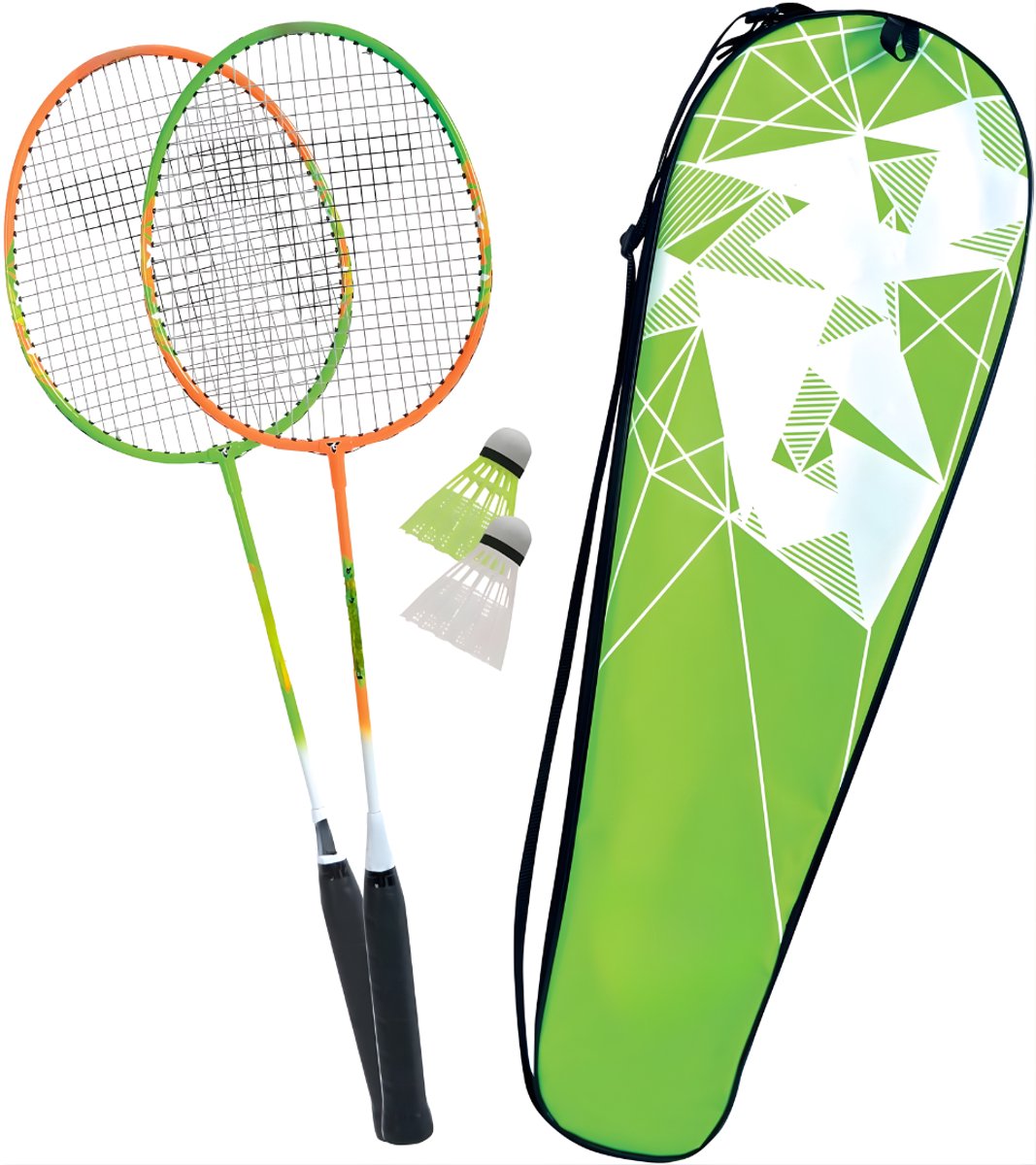 Lìon® Badminton Set - Badmintonset - Badminton Shuttles - Badmintonrackets - Groen - 35cm x 35cm x 35cm