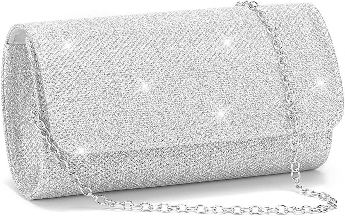 Dames Clutch - Glitter Envelop Clutch Met Afneembare Kettingriem - Elegante Pailletten Avondtasje Voor Bruiloft Bruids Prom Cocktail Party Dames Avondtasje