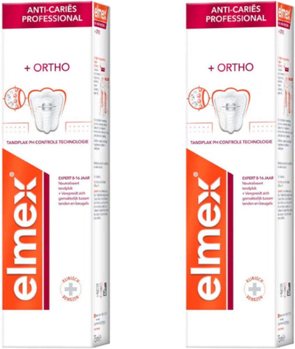 2x Elmex Anti-Cariës Professional Ortho Tandpasta - 75 ML