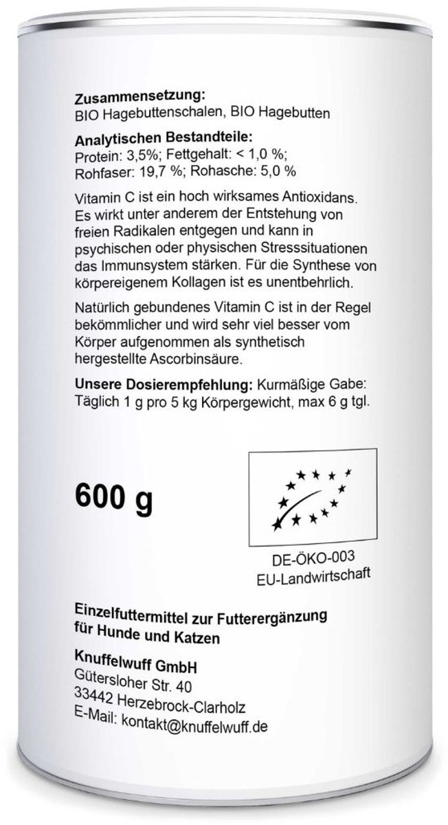 Knuffelwuff Biologisch rozenbottelmeel
