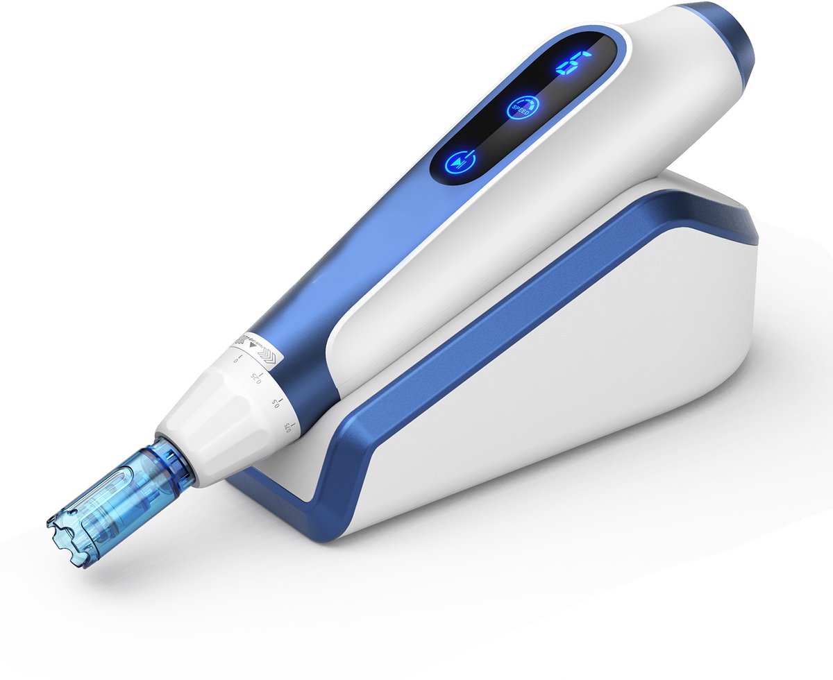 Microneedling Pen – 6 Snelheden – LED Display – Instelbare Diepte – Voor Huidverzorging