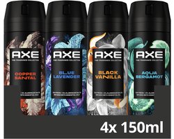 AXE Fine Fragrance Collection Mixset - Deodorant Bodyspray - voor effectieve bescherming met een onweerstaanbare geur - 4 x 150 ml