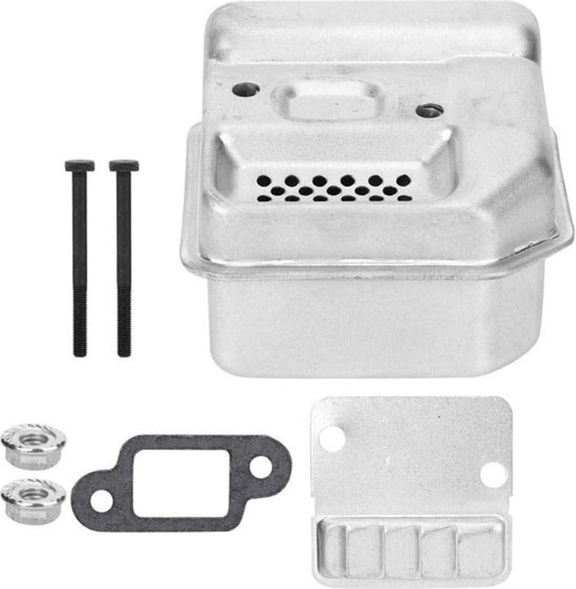 Uitlaat met Pakking Zwarte Nagels - Warmte-isolerende Pad - Vaste Schroef - MS180 170 018 017 Compatibel