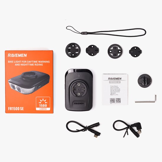 Ravemen - FR1500 fietsverlichting + Garmin Mount (alu) - 1500 Lumen — afbeelding 2