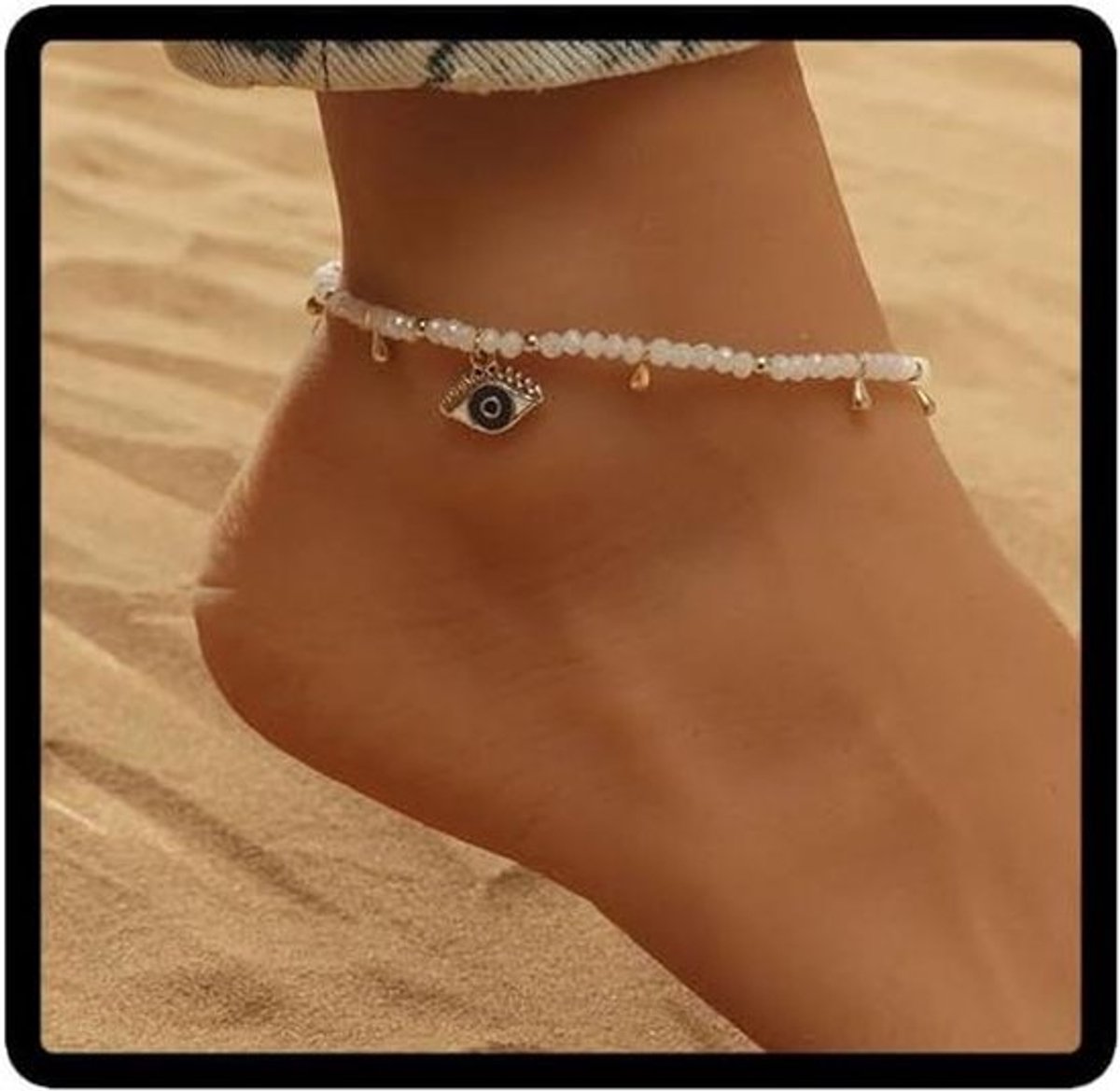 Gelaagde enkelarmband met verstelbaar enkelbandje voor dames en meiden - Boho stijl - Zomer strand sieraden - Kleurrijke kralen mix - Voetketting