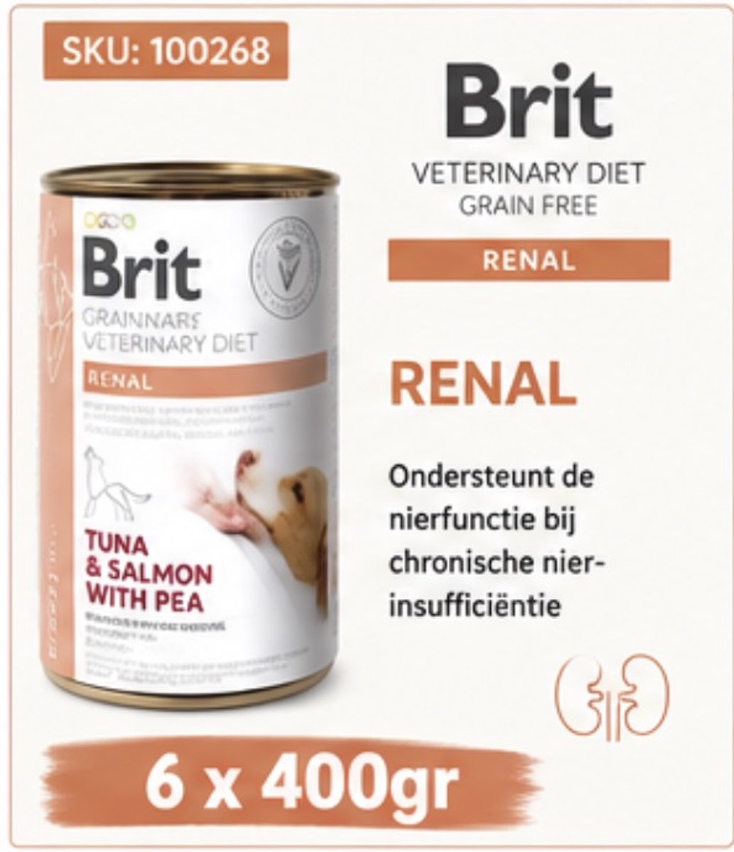 Brit Grain Free Veterinary Diet Renal Blik - 6 x 400 gram