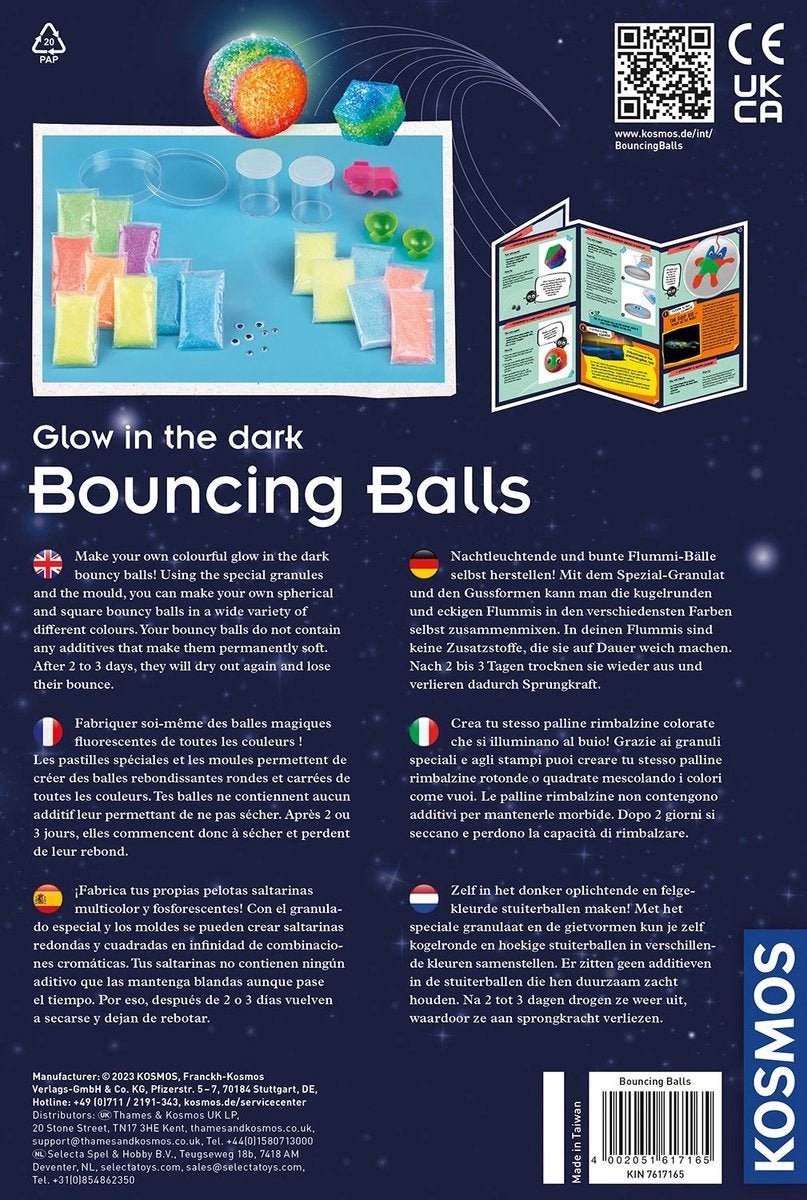 KOSMOS Bouncing Balls - Experimenteerset - Maak Je Eigen Stuiterballen - Inclusief Glow-in-the-Dark Effecten en Wiebeloogjes - Tot 20 Stuiterballen - STEM Speelgoed - Vanaf 8 Jaar — afbeelding 11