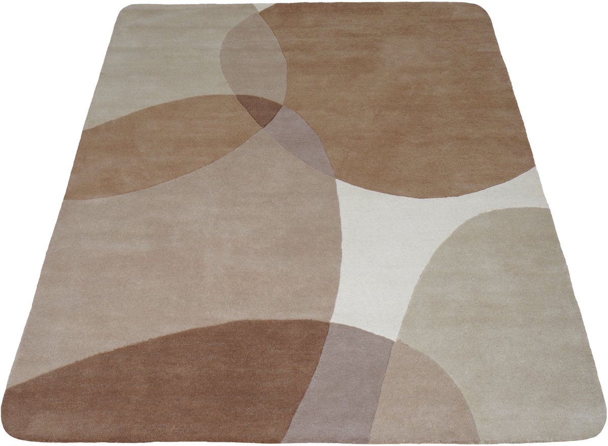 Veer Carpets Vloerkleed Abstract Beige/Bruin - Rounded Corners 200 x 280 cm