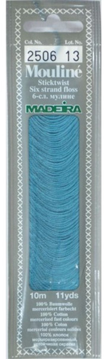 Borduurgaren Madeira Mouline 10 meter 6 draads splijtgaren - blauw (2506)