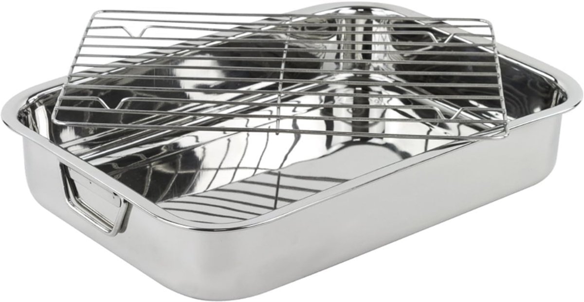 ZRNS® Braadslede - Ovenschaal - Anti-aanbak - Braadpan Voor Ovengerechten - Met Grillrooster - 40 cm