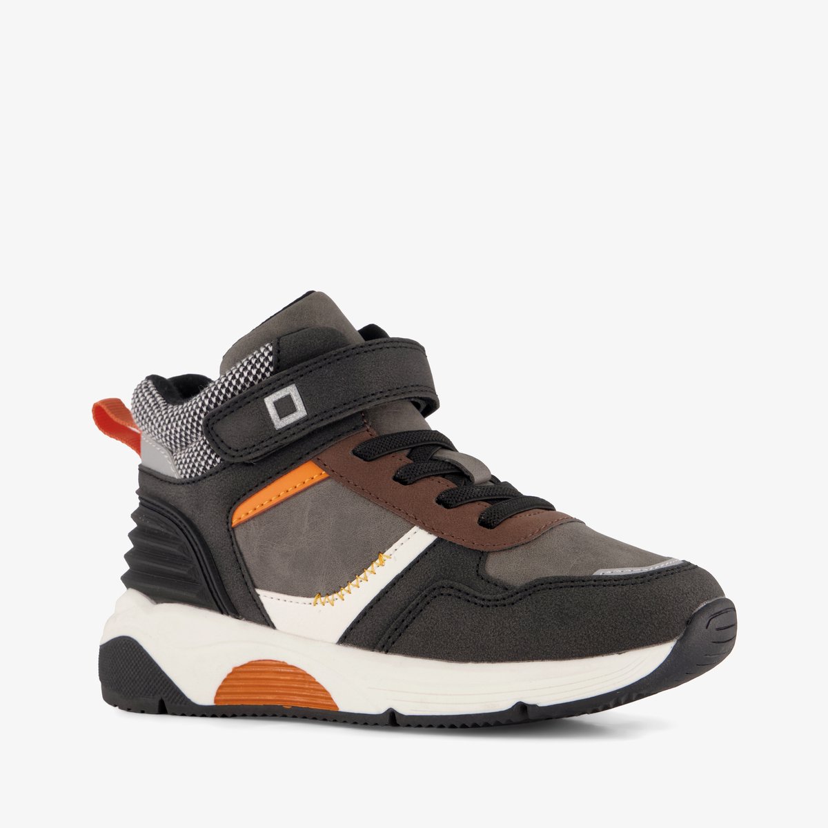 Blue Box hoge jongens sneakers zwart oranje - Maat 34