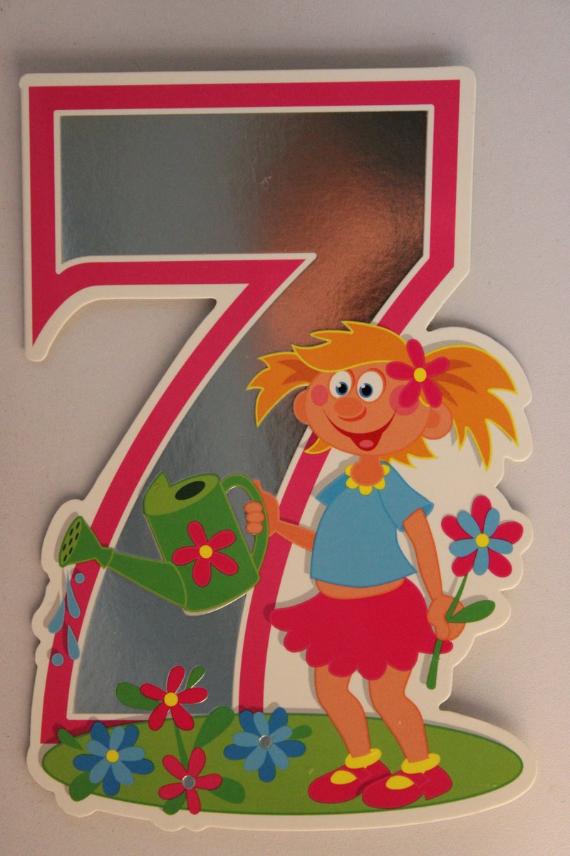 Luxe Wenskaart 7 Jaar - Verjaardagskaart - Leeftijdskaart - Verjaardag - Jarig - Leeftijd 7 - Touche Cards - Kaart - 8717245010177 - Geburtstag - Birthday - Anniversaire - 1 Stuks - In Folie - Gratis Verzonden - Hoge Afnamekortingen - 12x17.5cm
