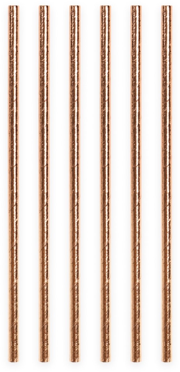 1000 Papieren Rietjes Roségoud Metallic (Rose Gold) - 6mm x 197mm - Bulkverpakking 1000 stuks - Grootverbruik - Sweet 16, bruiloft & chique verjaardag