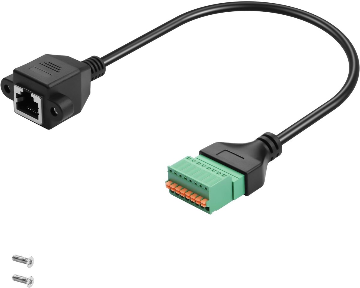 Solidchoice - RJ45 naar 8-Pin Krimpterminal Paneelkabel voor Ethernet