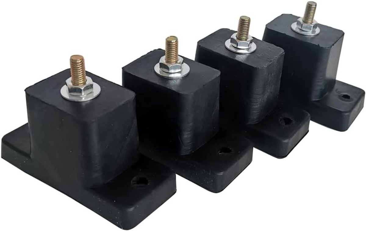 Rubberen Pads voor Schokabsorptie van Airconditioners - Set van 4 Stuks voor Buitenmontage en Stabiliteit