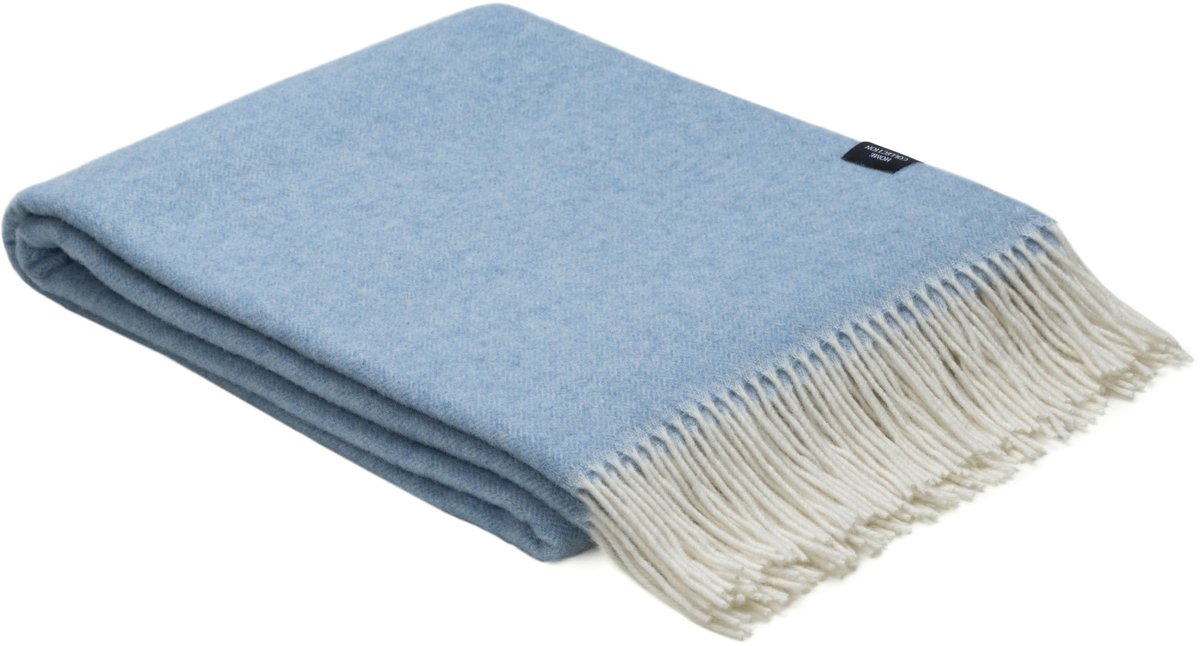 WOOOL Plaid - CASHMERE Classic (Lichtblauw) - 140x200cm - Kasjmier Wol