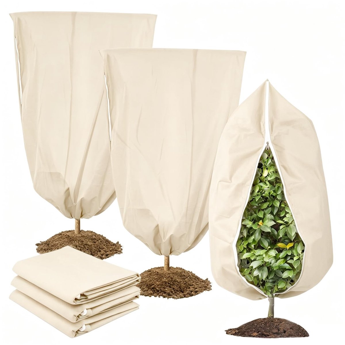 Solidchoice - Winterbescherming voor Planten met Ritssluiting en Trekkoord